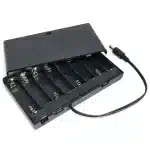 8AA Batteries Storage Box Holder with cover and switch